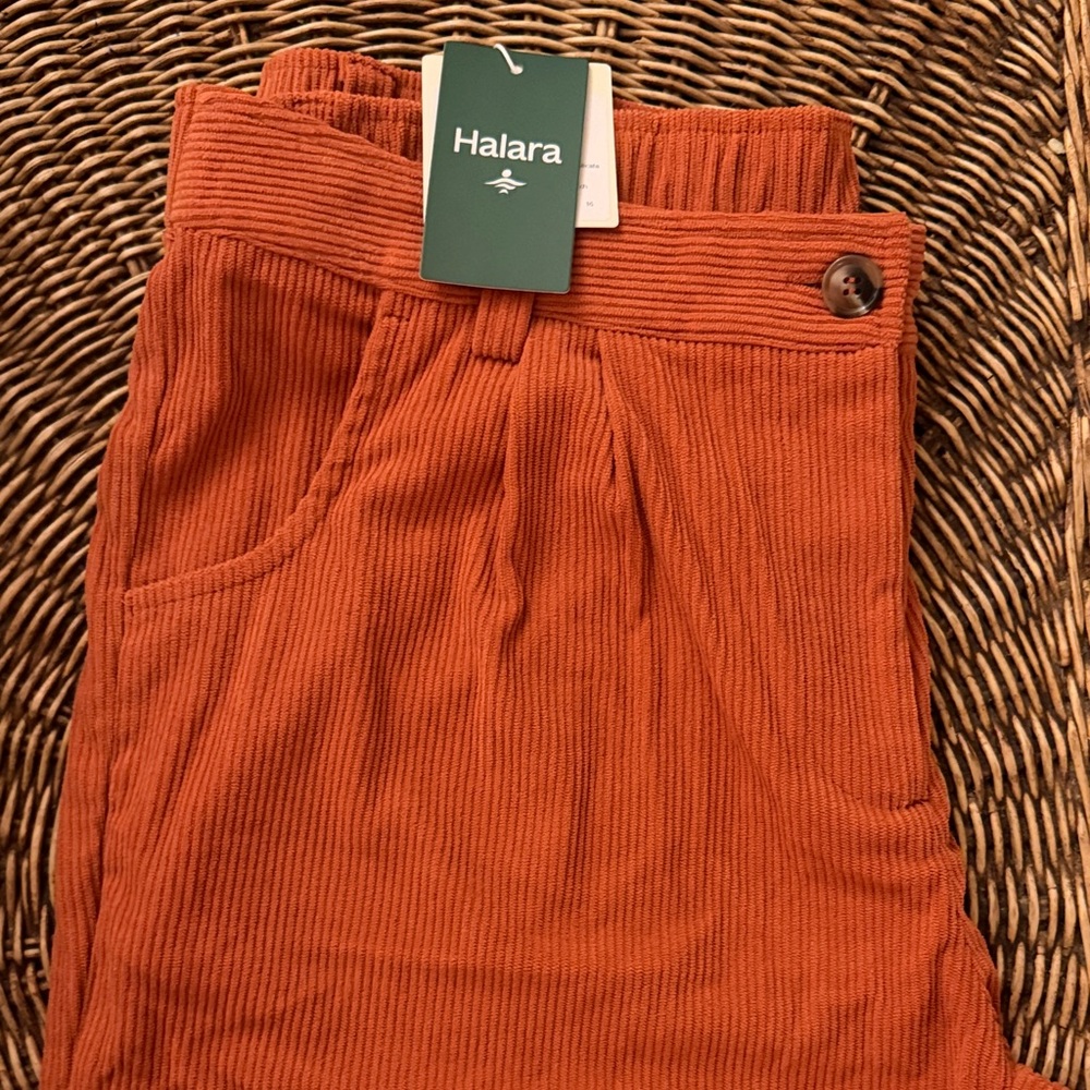 NWT HALARA Women's Wide Leg Pants in Rust Orange